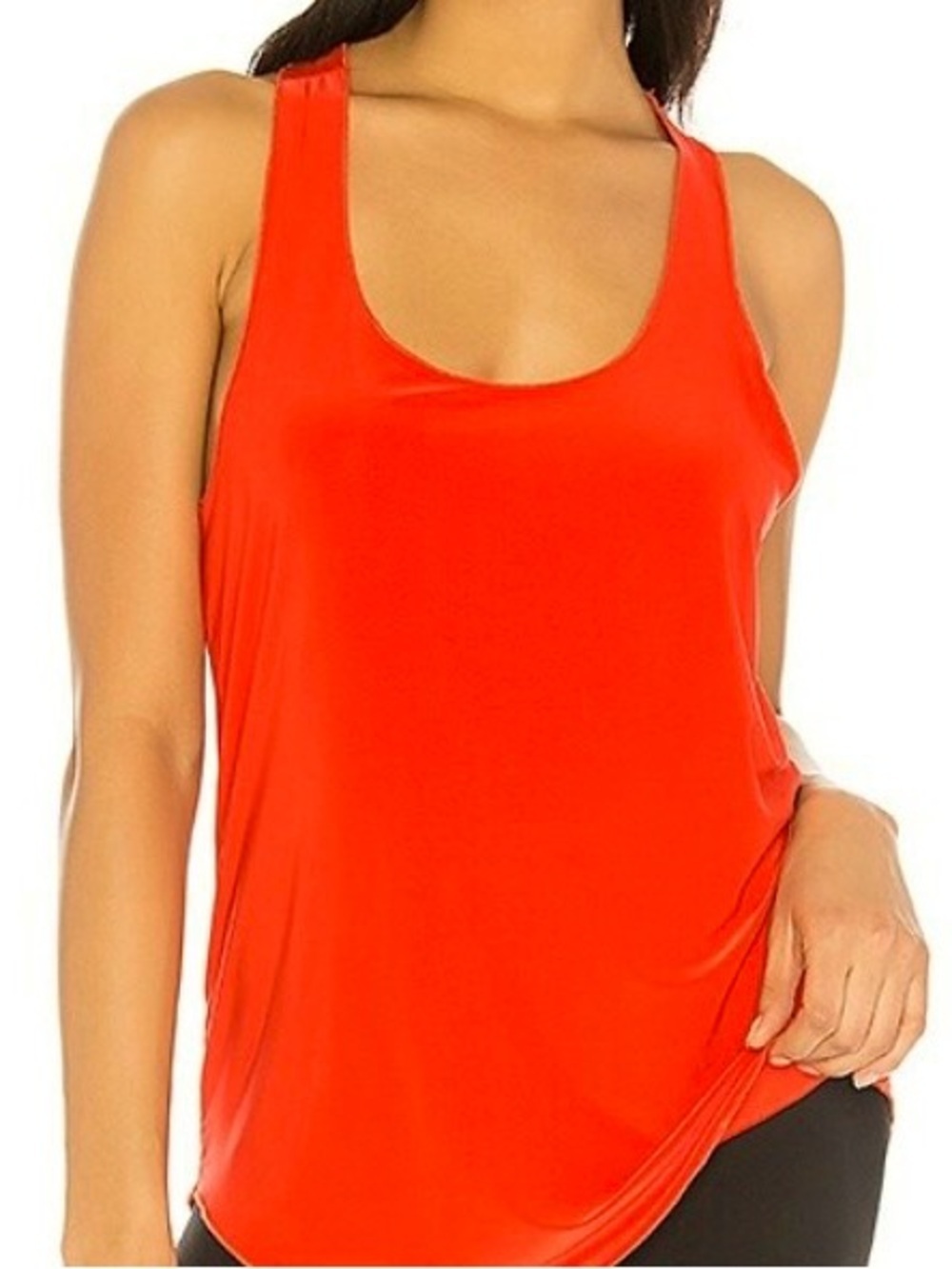 Torn by Ronny Kobo Bright Orange Scoop Neck Tank